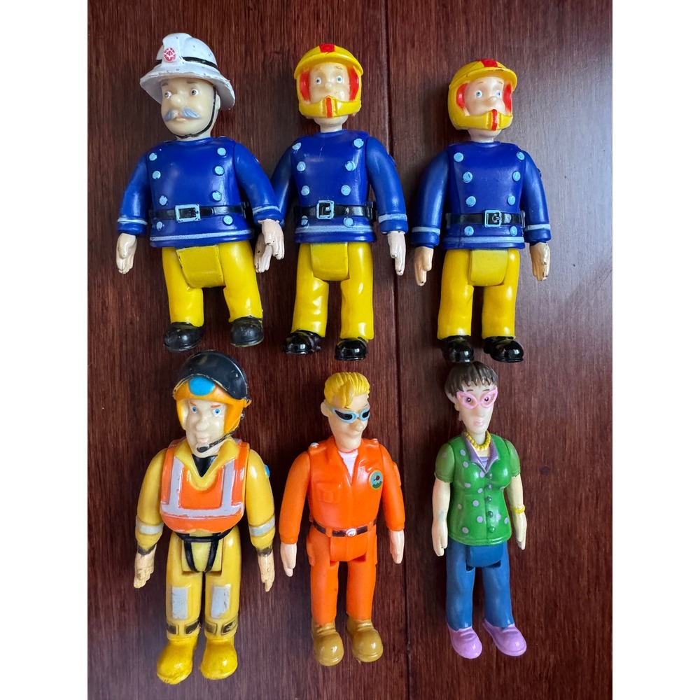 Fireman Sam Action Figure Lot of 6 Officer Steele Dilys Price Toy Figures 3.5in